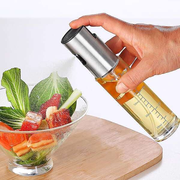 necopure Olive Oil Sprayer for Cooking, 3 oz/90 ml Glass Oil Mister Bottle with Scale, Fine Mist Spray Bottle for Air Fryer, Salad, BBQ, Grill, Roasting, Vinegar and Cooking Oils - Image 2