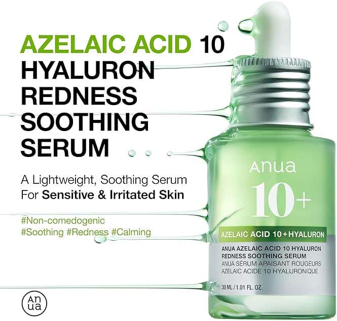 Anua Azelaic Acid 10 Hyaluron Redness Soothing Serum, Facial Serum for Blemish-Prone & Oily-Prone Skin, Lightweight & Hydrating Blemish Care, Hyaluronic Acid, Korean Skincare, 1.01 fl oz. - Image 2