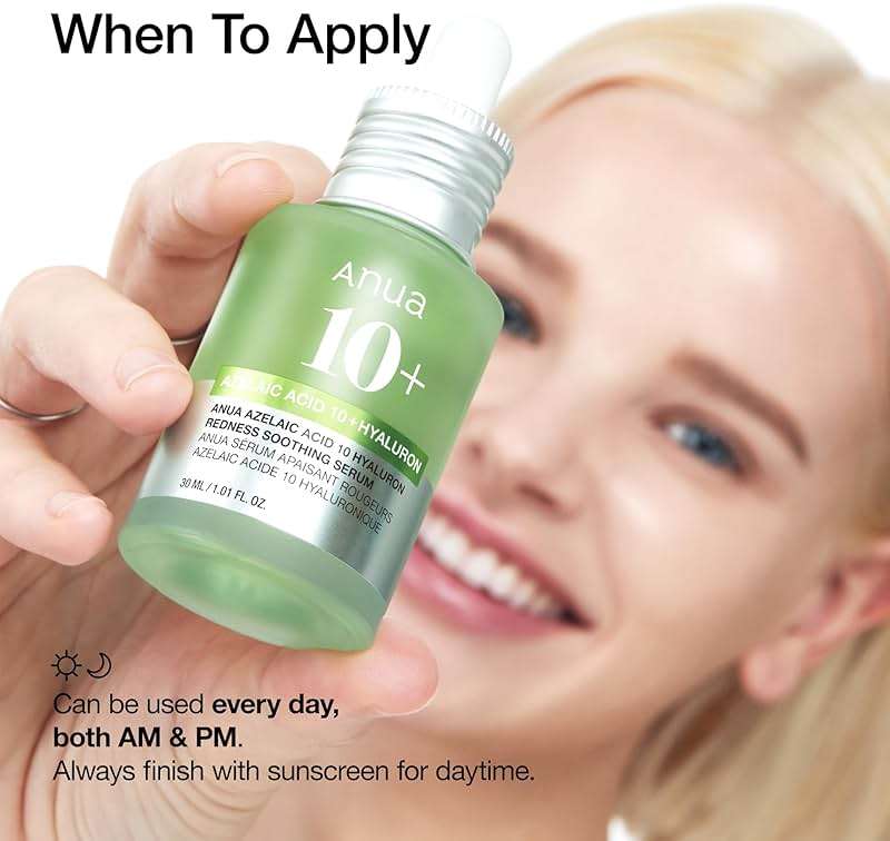 Anua Azelaic Acid 10 Hyaluron Redness Soothing Serum, Facial Serum for Blemish-Prone & Oily-Prone Skin, Lightweight & Hydrating Blemish Care, Hyaluronic Acid, Korean Skincare, 1.01 fl oz. - Image 8
