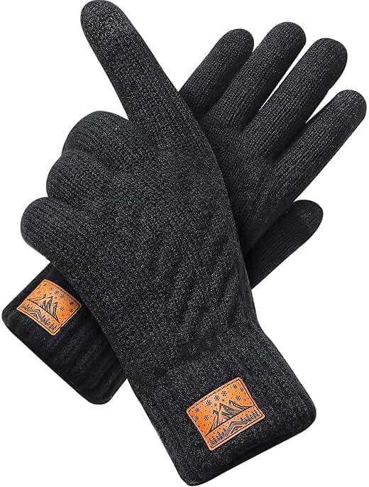 CHENMEI Winter Gloves for Men Women-Warm TouchScreen Cold Weather Gloves,Wool Knit Thermal Adults Gloves for Driving Texting - Image 1