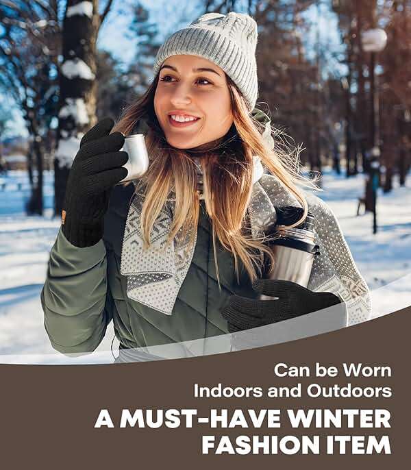 CHENMEI Winter Gloves for Men Women-Warm TouchScreen Cold Weather Gloves,Wool Knit Thermal Adults Gloves for Driving Texting - Image 7