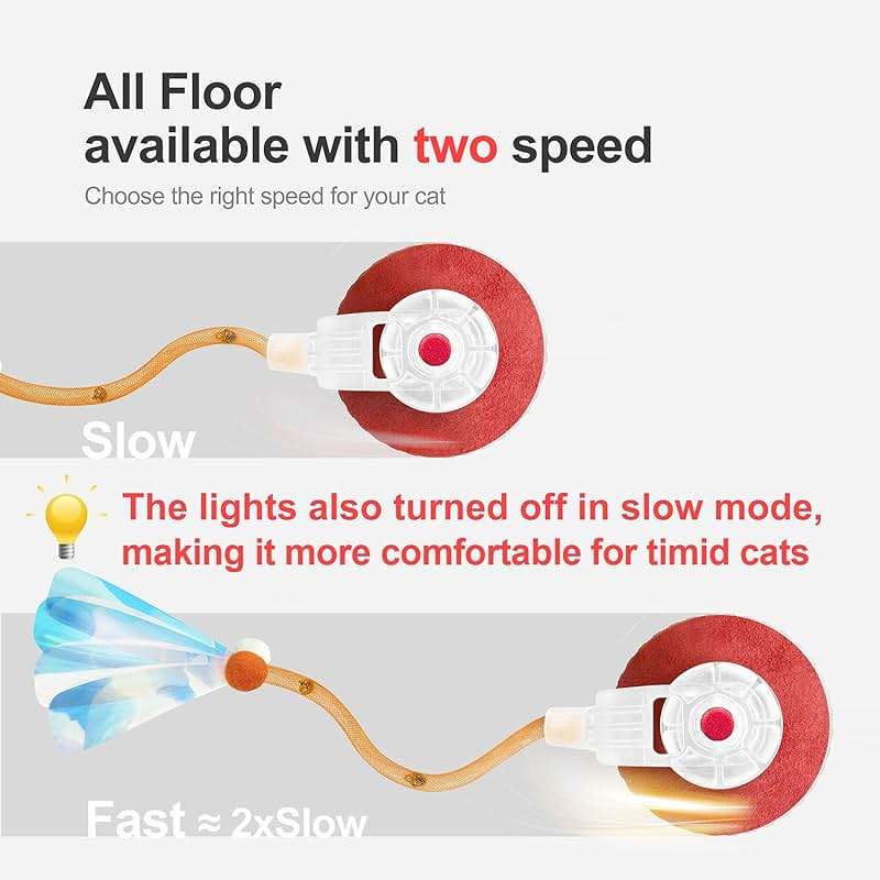 Jkanti Interactive Cat Toys for Indoor Cats,The 3rd Generation Agile Moving Cat Ball with Elastic Mesh Tail,Automatic Kitten Toys for Bored Indoor Cats,Motion Activated (Orange) - Image 4