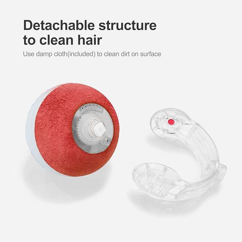 Jkanti Interactive Cat Toys for Indoor Cats,The 3rd Generation Agile Moving Cat Ball with Elastic Mesh Tail,Automatic Kitten Toys for Bored Indoor Cats,Motion Activated (Orange) - Image 7