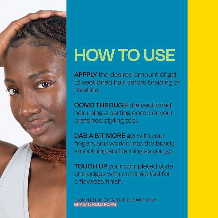 LOCK'N SLEEK Braid Gel (5 oz), Extreme Hold, Flake-Free, High Shine Edge Control - Argan, Camellia, Avocado Oil - For Locks, Braids, Twists, Cornrows - Image 7