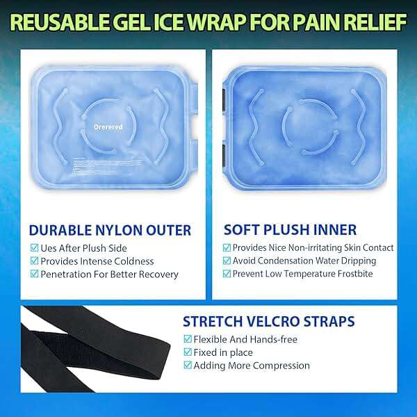 Ice Packs for Injuries Reusable, Knee Gel Ice Pack Wrap Pain Relief for Knee Replacement Surgery, Swelling, Meniscus Tear, ACL, Sports Injuries, Bruises and Arthritis, Elbow Ice Pack Blue - Image 3