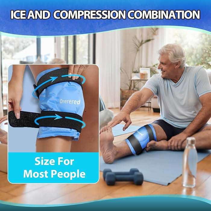 Ice Packs for Injuries Reusable, Knee Gel Ice Pack Wrap Pain Relief for Knee Replacement Surgery, Swelling, Meniscus Tear, ACL, Sports Injuries, Bruises and Arthritis, Elbow Ice Pack Blue - Image 4