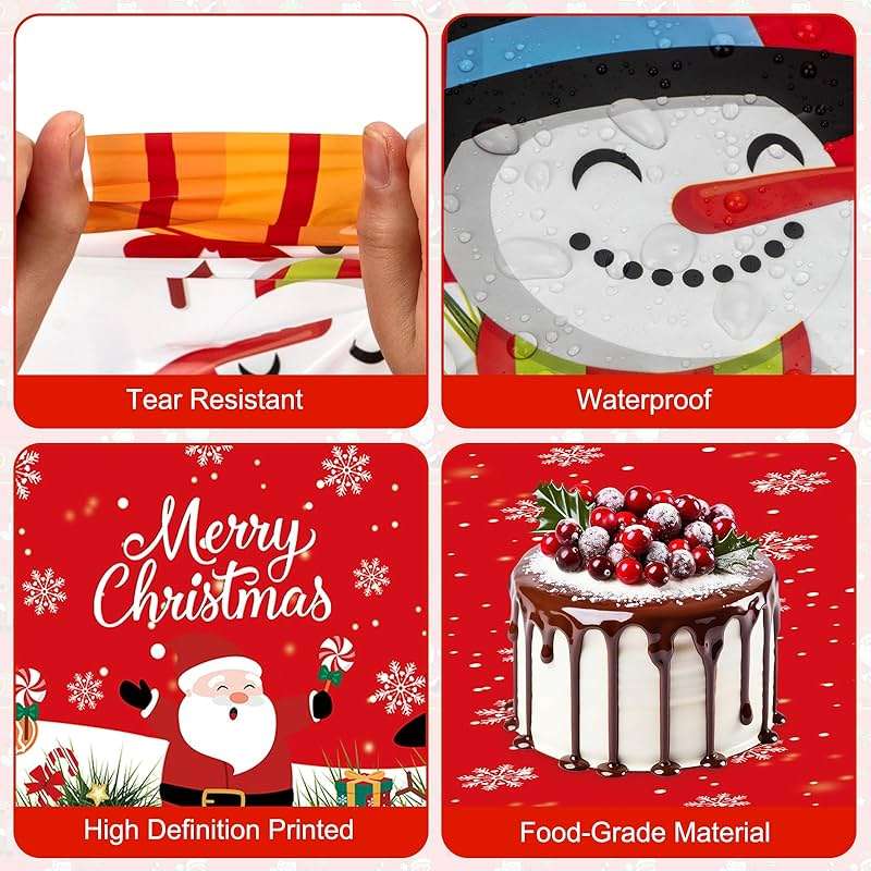 2 Pcs Christmas Tablecloth - Plastic Merry Christmas Table Cloth, Red Disposable Rectangle Cute Santa Claus Snowman Xmas Table Cover for Christma Party Decorations Favors Tables Decor, 108 x 54 Inch - Image 5