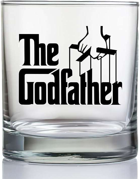 The Godfather Printed Rocks Whiskey Glass - Officially Licensed, Premium Quality, Handcrafted Glassware, 11oz. - Perfect Collectible Gift for Movie Enthusiasts, Birthdays & Special Occasions - Image 1