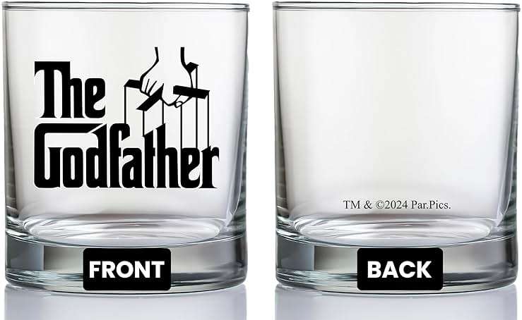 The Godfather Printed Rocks Whiskey Glass - Officially Licensed, Premium Quality, Handcrafted Glassware, 11oz. - Perfect Collectible Gift for Movie Enthusiasts, Birthdays & Special Occasions - Image 3