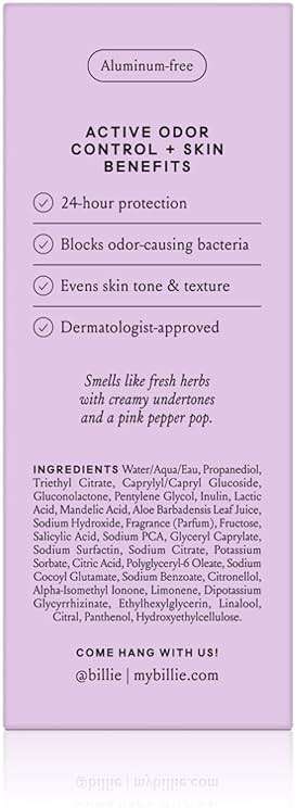 Billie AHA Deodorant 24-hour Odor-Preventing Gel, Aluminum-Free, Lavender Milk, 1.7oz - Image 8