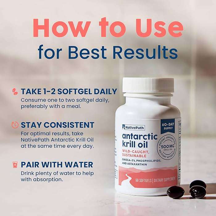 NativePath Antarctic Krill Oil - Wild-Caught Omega 3 Krill Oil 500mg Softgels with EPA, DHA and Astaxanthin - Supplement for Joint, Heart, Brain and Immunity - 60 ct - No Fishy Aftertaste - Image 5