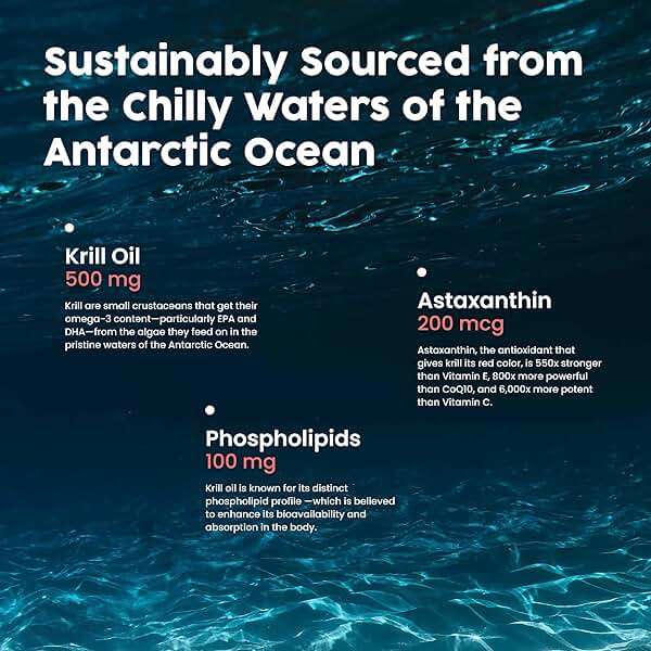 NativePath Antarctic Krill Oil - Wild-Caught Omega 3 Krill Oil 500mg Softgels with EPA, DHA and Astaxanthin - Supplement for Joint, Heart, Brain and Immunity - 60 ct - No Fishy Aftertaste - Image 7