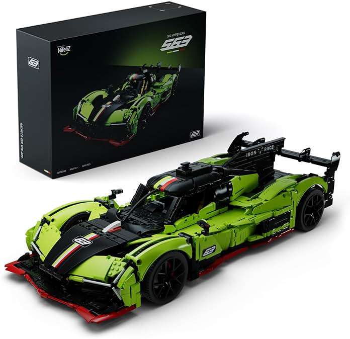 Nifeliz S63 Hypercar Model Building Set, 1:8 Scale Collectible Racing Car for Adults, Build and Display Race Car Model for Home or Office Décor, Gift for Motorsport Fans (3,699 PCS, NF10283) - Image 2
