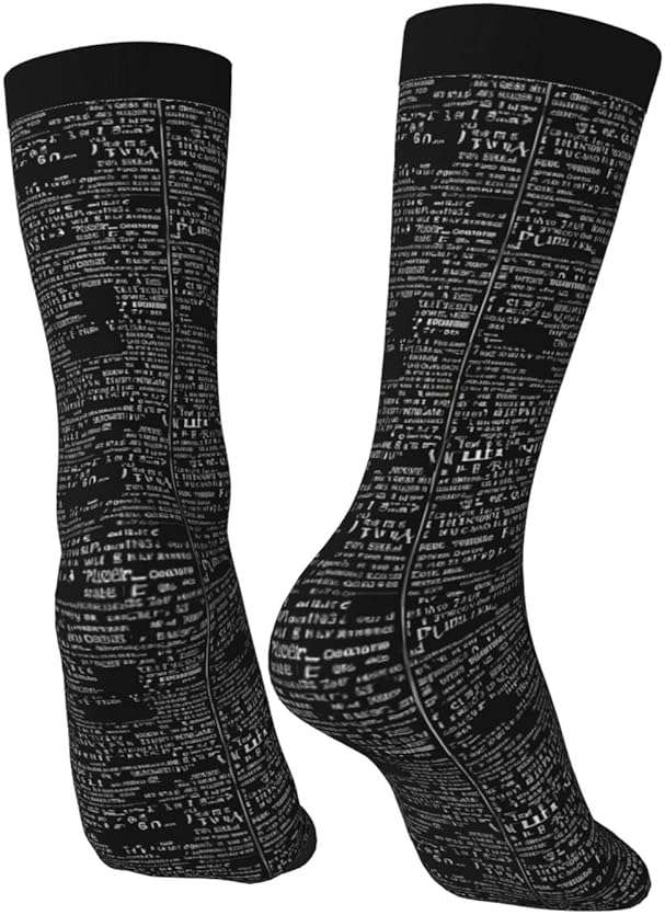 BEIVGOXL Programmer Programming Code Printed Cute Patterned Calf Socks,Warm Compression Socks For Women & Men，Funny Cool Funky Adult Socks(1 Pair) - Image 3