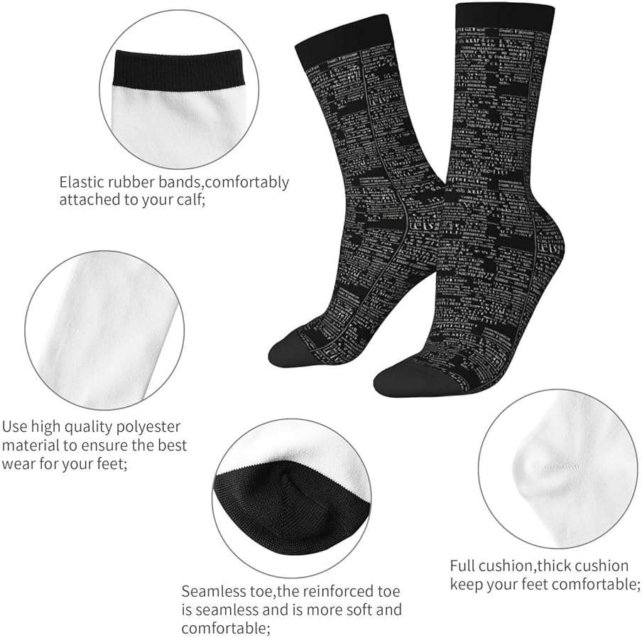BEIVGOXL Programmer Programming Code Printed Cute Patterned Calf Socks,Warm Compression Socks For Women & Men，Funny Cool Funky Adult Socks(1 Pair) - Image 5