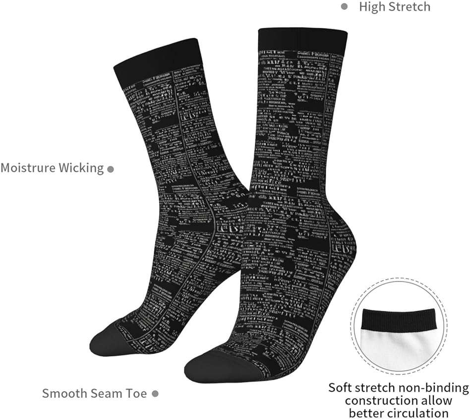 BEIVGOXL Programmer Programming Code Printed Cute Patterned Calf Socks,Warm Compression Socks For Women & Men，Funny Cool Funky Adult Socks(1 Pair) - Image 6