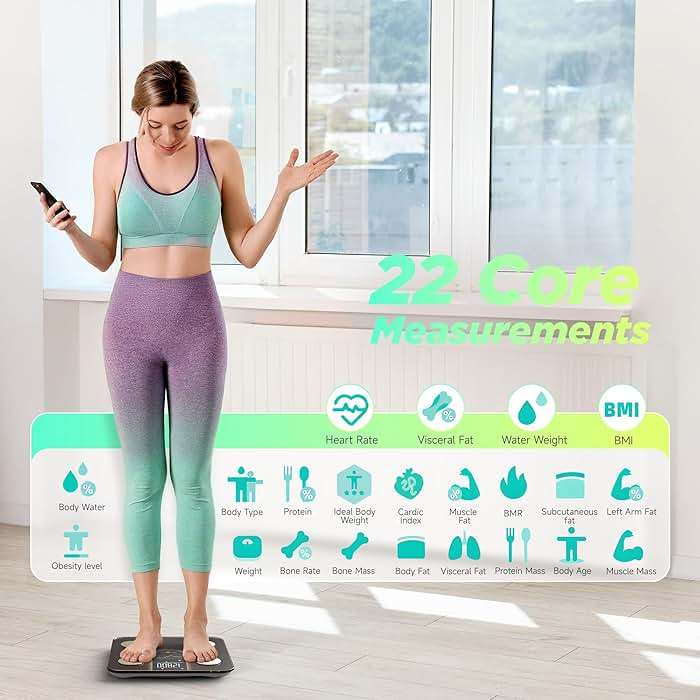 RunStar Scale for Body Weight, Smart Scale with 8-in-1 VA Display, High Precision Bathroom Digital Scale for Body Weight Heart Rate BMI Body Fat 22 Body Composition Sync APP, FSA&HSA Eligible - Image 3