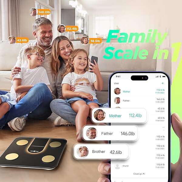 RunStar Scale for Body Weight, Smart Scale with 8-in-1 VA Display, High Precision Bathroom Digital Scale for Body Weight Heart Rate BMI Body Fat 22 Body Composition Sync APP, FSA&HSA Eligible - Image 5
