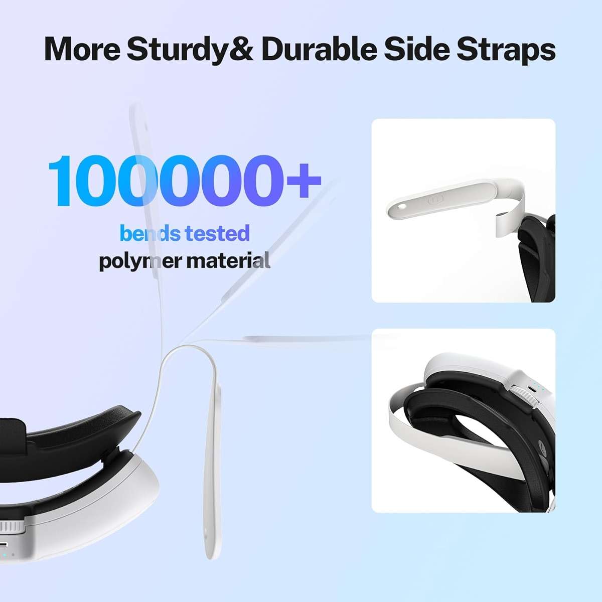 YOGES 10000mAh Battery Head Strap Compatible with Meta Quest 3S & Quest 3, Detachable Magnetic Battery, Rechargeable Headstrap to Extend Playtime for VR Headset Compatible with Meta Quest 3S - Image 4