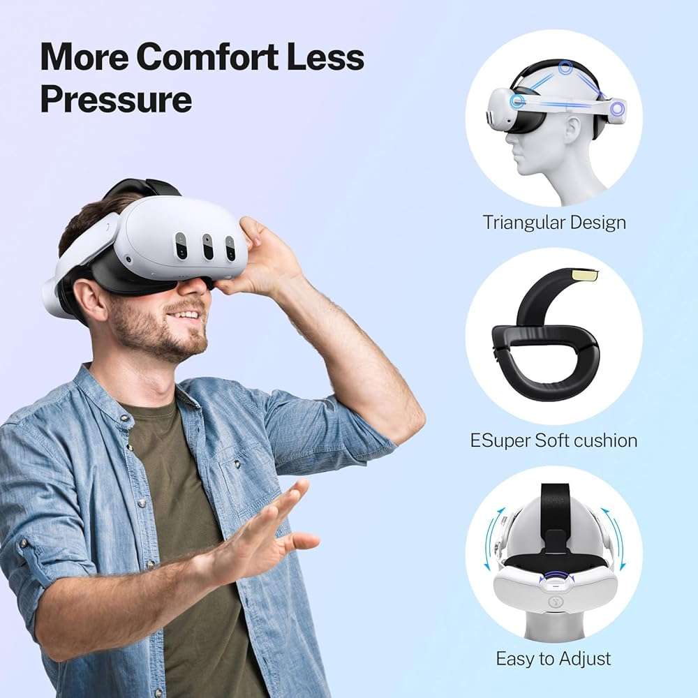 YOGES 10000mAh Battery Head Strap Compatible with Meta Quest 3S & Quest 3, Detachable Magnetic Battery, Rechargeable Headstrap to Extend Playtime for VR Headset Compatible with Meta Quest 3S - Image 5