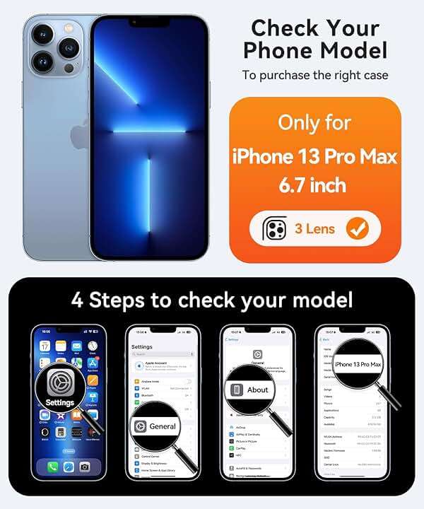 CANSHN Magnetic Compatible with iPhone 13 Pro Max Case, Upgraded [Full Camera Protection] [Compatible with Magsafe] [Translucent Matte] Shockproof Protective Phone Case Cover 6.7 Inch - Black - Image 2