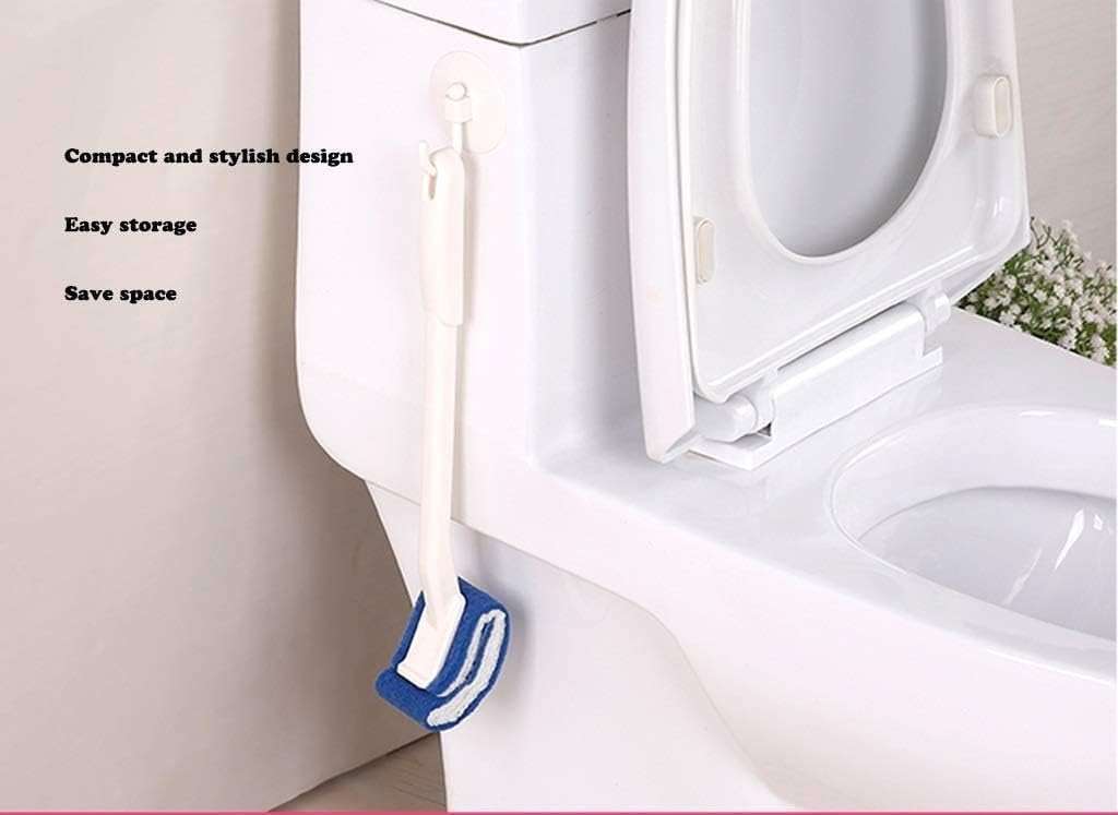 Toilet Brush Bowl Brush Bathroom Brush Under Rim Toilet Brush Scracth-Free Curved Good Grip Easy to use deep Cleaning No Scratching, Anti-Splashing Easy to Store (2pc White) - Image 2