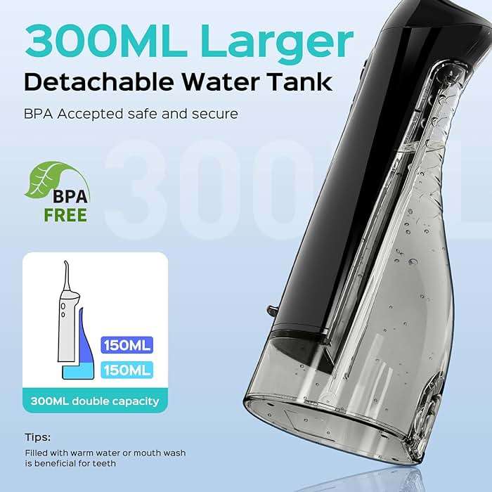 COSLUS C20 & C41 Portable Water Flosser with Electric Toothbrush Combo: 2-in-1 Oral Clean Kit for Teeth, Braces, Gums Care - Brushing & Flossing for Adults, Family, Travel Use, BPA-Free, Black - Image 4