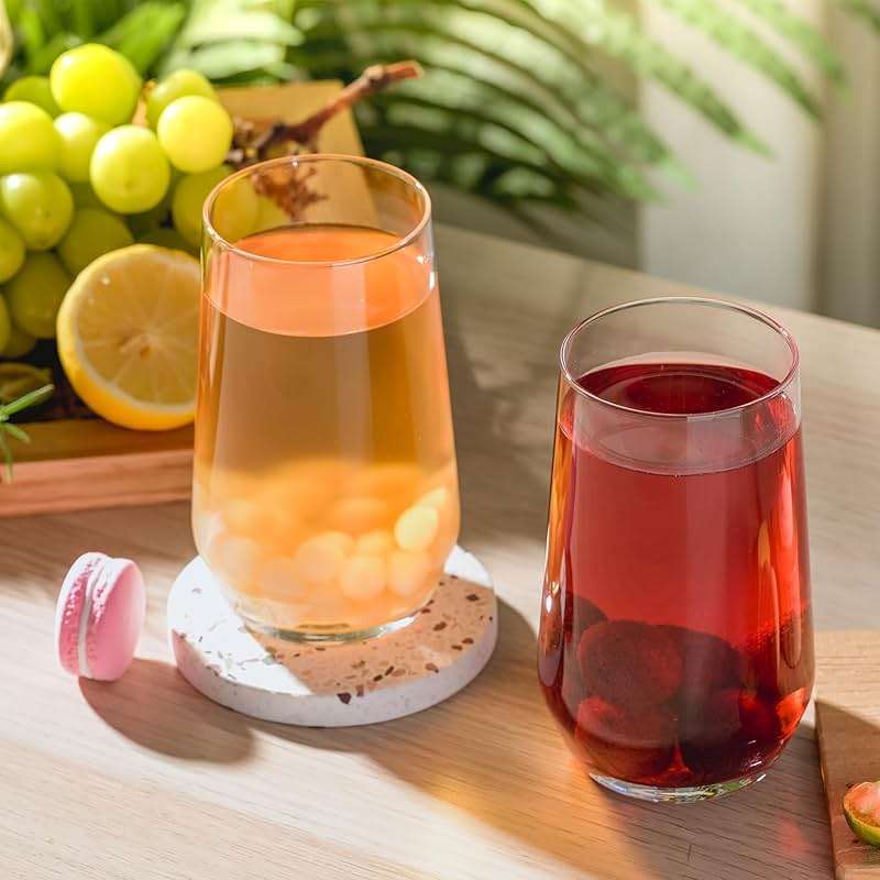 Wlasss Drinking Glasses Set of 6, 16.4 oz Crystal Water Glasses,Tall Glass Cups,Highball Glass for Cocktail,Juice,Mojito,Iced Tea,Kitchen and Bar Glassware,Gifts for Christmas - Image 2