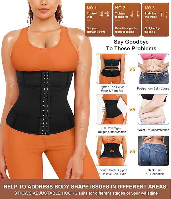 TrainingGirl Waist Trainer for Women Belly Working Out Trimmer Corset Sauna Sweat Belt Band Stomach Wrap Body Shaper Fajas - Image 3