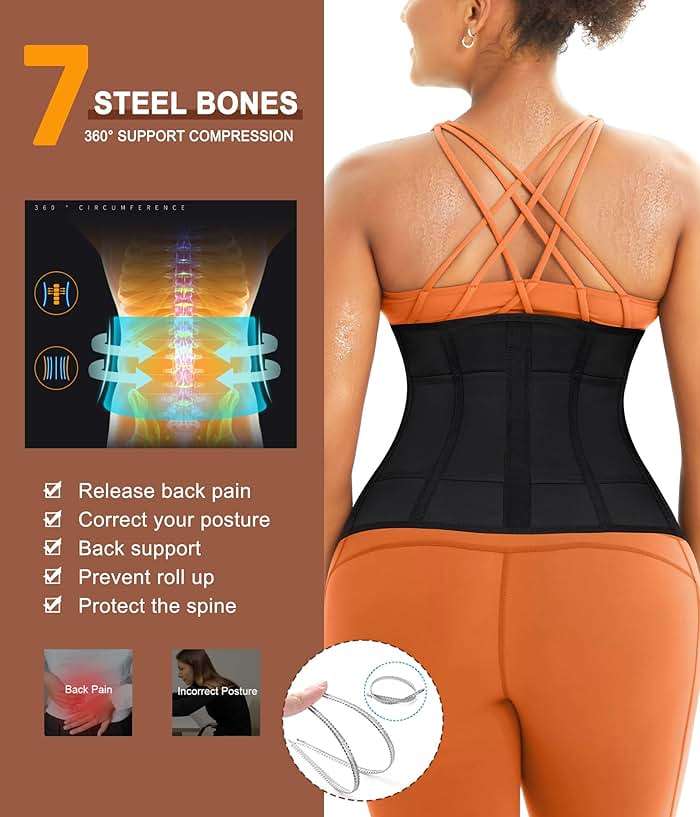 TrainingGirl Waist Trainer for Women Belly Working Out Trimmer Corset Sauna Sweat Belt Band Stomach Wrap Body Shaper Fajas - Image 4