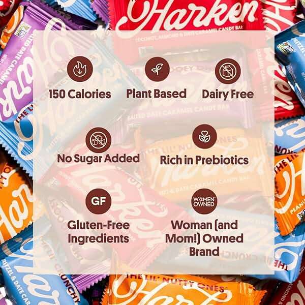 Harken Sweets The Gooey One - Oat Milk Chocolate Candy Bars with Nougat and Date Caramel, Sweetened with Dates and No Sugar Added, High Fiber, Gluten-Free, Nut-Free, Plant-Based, Vegan - 12 Bars - Image 3