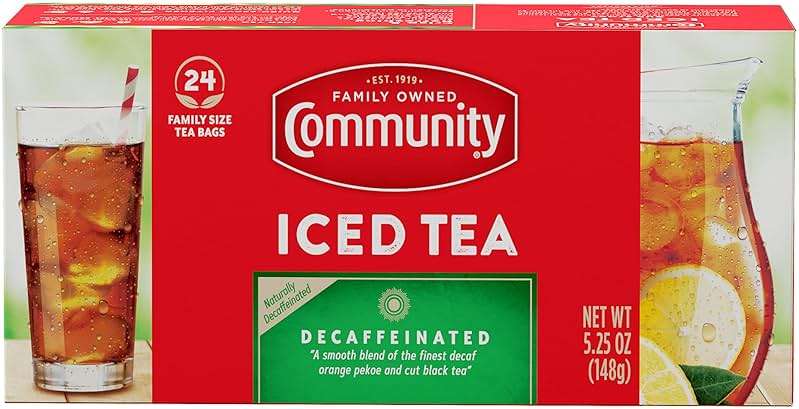 Community Coffee Decaf Tea, 24 Family Size Tea Bags (Pack of 1) - Image 1