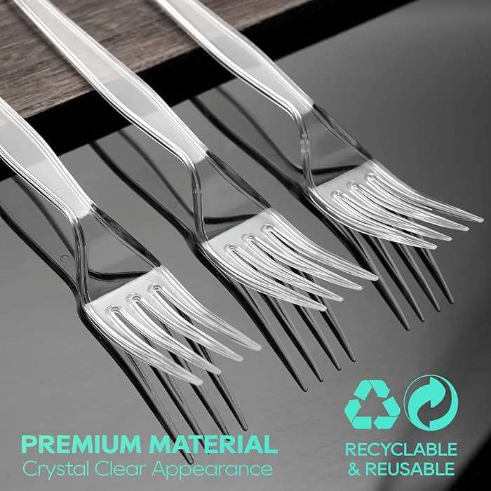 FOCUSLINE 360 Count Clear Plastic Forks Heavy Duty, Solid and Durable Premium Disposable Forks Bulk, Suitable for Catering, Parties, Events and Everyday Use - Image 6