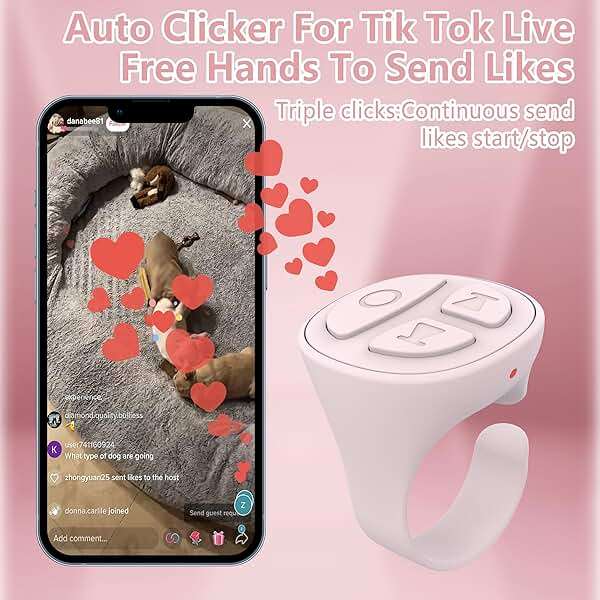 STDFORU TikTok Scrolling Ring, Bluetooth Camera Remote Control, Scrolling Ring for iPhone,TIK Tok, iPad, Android (Baby Pink) - Image 3