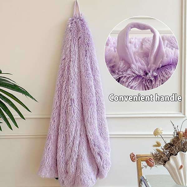 LIFEREVO Fluffy Faux Fur Bean Bag Chair Cover (No Filler), Ultra-soft Light Purple Stuffed Animal Storage Bean Bag Cover, Anti-slip Fuzzy Gaming Bean Bag Cover for for Kids Adults (Ombre Lavender) - Image 2
