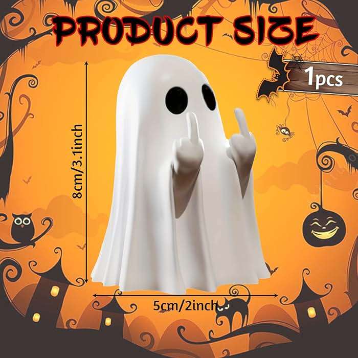 donciety Halloween Ghost Figurine Ghost Decor, Funny Ghost Statue, Cute Ghost Figurine, Ghost Statue Halloween Decoration for Gift Props Tabletop Home Decor New Year's Gifts - Image 2