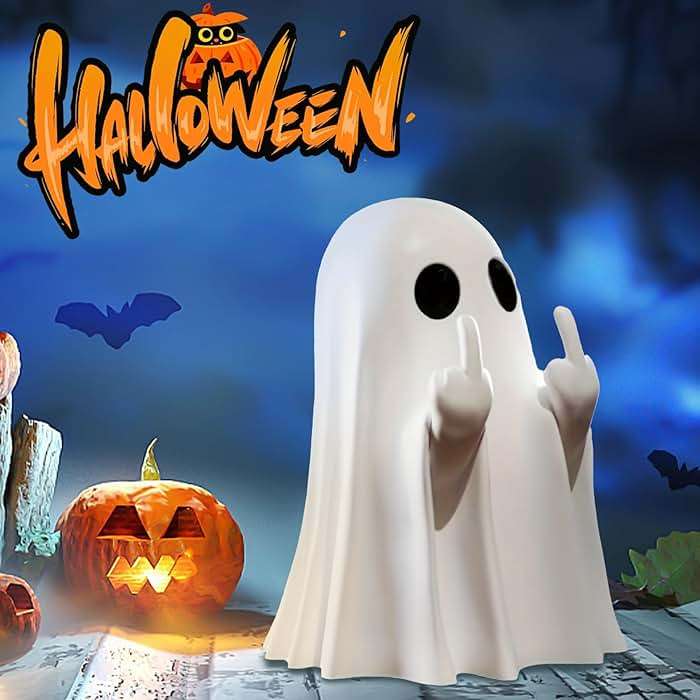 donciety Halloween Ghost Figurine Ghost Decor, Funny Ghost Statue, Cute Ghost Figurine, Ghost Statue Halloween Decoration for Gift Props Tabletop Home Decor New Year's Gifts - Image 3