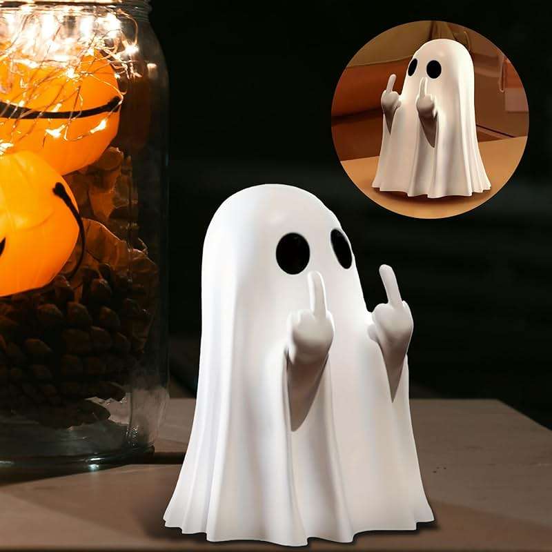 donciety Halloween Ghost Figurine Ghost Decor, Funny Ghost Statue, Cute Ghost Figurine, Ghost Statue Halloween Decoration for Gift Props Tabletop Home Decor New Year's Gifts - Image 4