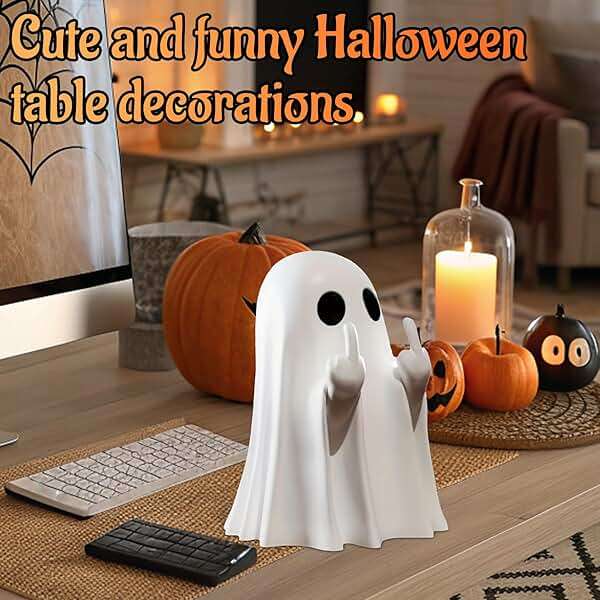 donciety Halloween Ghost Figurine Ghost Decor, Funny Ghost Statue, Cute Ghost Figurine, Ghost Statue Halloween Decoration for Gift Props Tabletop Home Decor New Year's Gifts - Image 5
