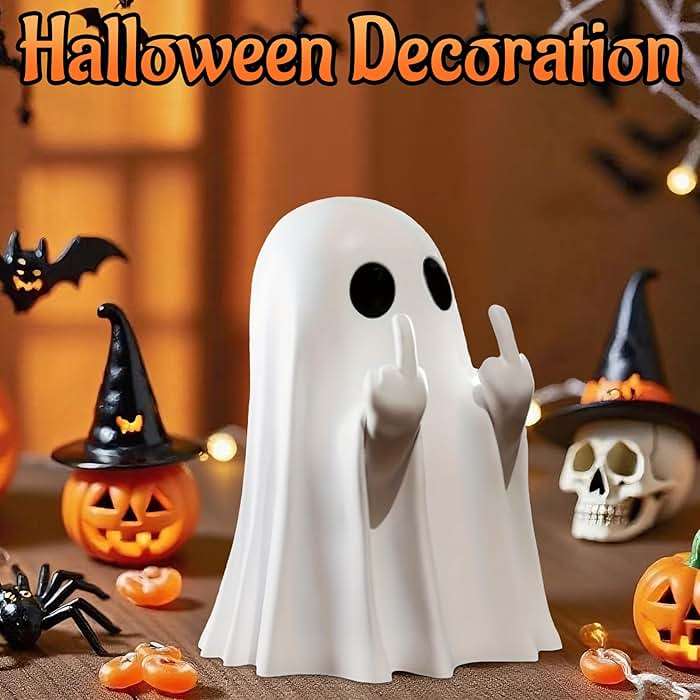 donciety Halloween Ghost Figurine Ghost Decor, Funny Ghost Statue, Cute Ghost Figurine, Ghost Statue Halloween Decoration for Gift Props Tabletop Home Decor New Year's Gifts - Image 6