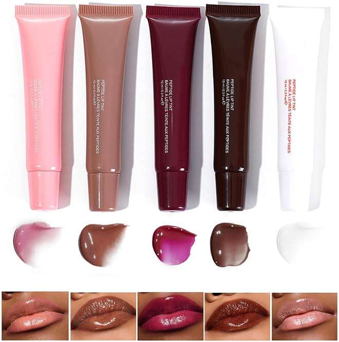 5 Colors Mirror Lip Glaze, Plumping Hydrating Gloss, Long-Lasting Moisturizing Non-Sticky Oil, Quick Full Lip Color - Image 1