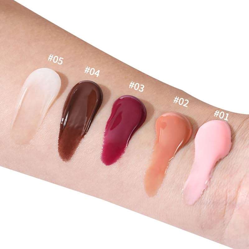 5 Colors Mirror Lip Glaze, Plumping Hydrating Gloss, Long-Lasting Moisturizing Non-Sticky Oil, Quick Full Lip Color - Image 4