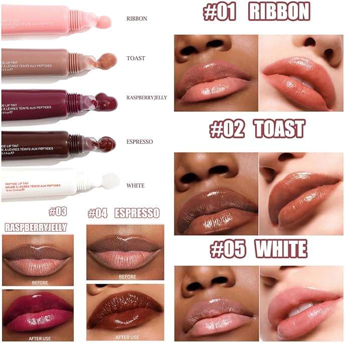 5 Colors Mirror Lip Glaze, Plumping Hydrating Gloss, Long-Lasting Moisturizing Non-Sticky Oil, Quick Full Lip Color - Image 5
