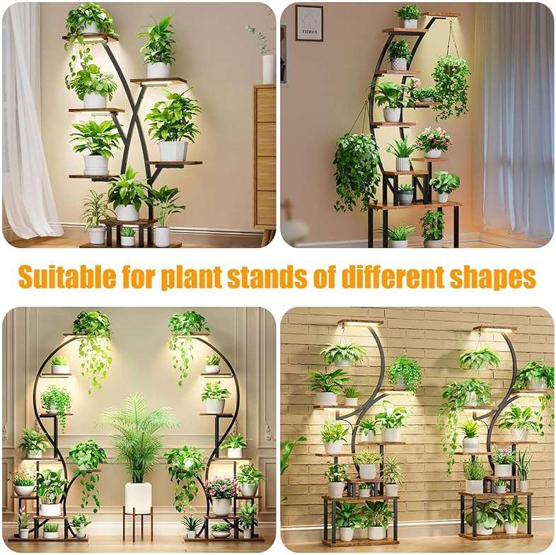 LED Grow Light Strips, Grow Lights for Indoor Plants Full Spectrum 3000K, Plant Light Bar with 3/9/12H Timer, 10 Dimmable Levels for Seedling Succulent,Best Match for Plant Shelf(3 Head×2 Pack) - Image 7