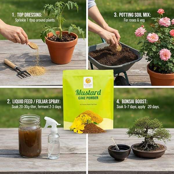 Mustard Oil Cake Powder All-Purpose Natural Fertilizers Concentrate for Flower, Vegetable, Herb, Fruit Tree | Pack of 3 - Image 6