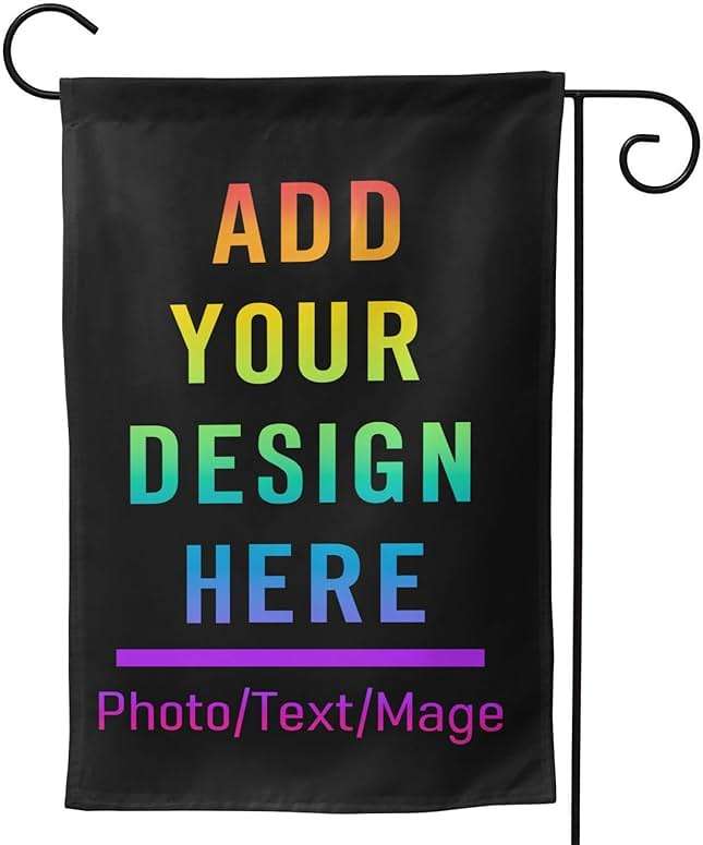 Heucapc Custom Garden Flag, Personalized Yard Flags Decor, Add Your Own Picture/Text House Lawn Banner Double-Sided Home Wall Decoration 12"x18" - Image 1