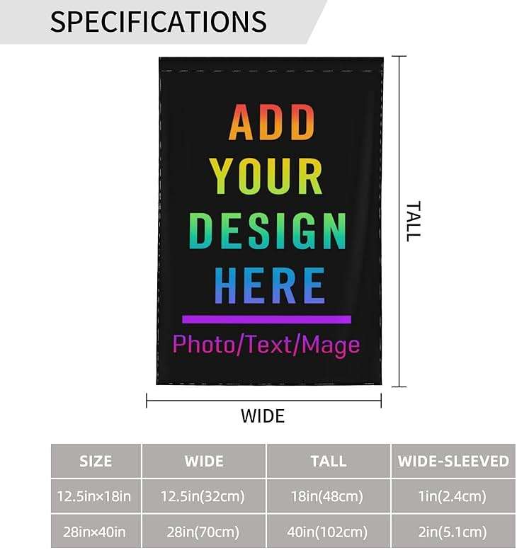Heucapc Custom Garden Flag, Personalized Yard Flags Decor, Add Your Own Picture/Text House Lawn Banner Double-Sided Home Wall Decoration 12"x18" - Image 3