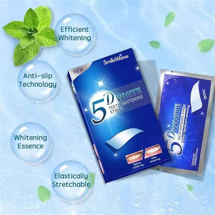 Teeth Whitening Strips - 28 Strips (14 Count Pack) | Efficient & Anti-Slip | Natural Essence | Stretchable Non Sensitive Safe to Enamel | White Strips for Remove Tooth Stain Dental Certified - Image 2