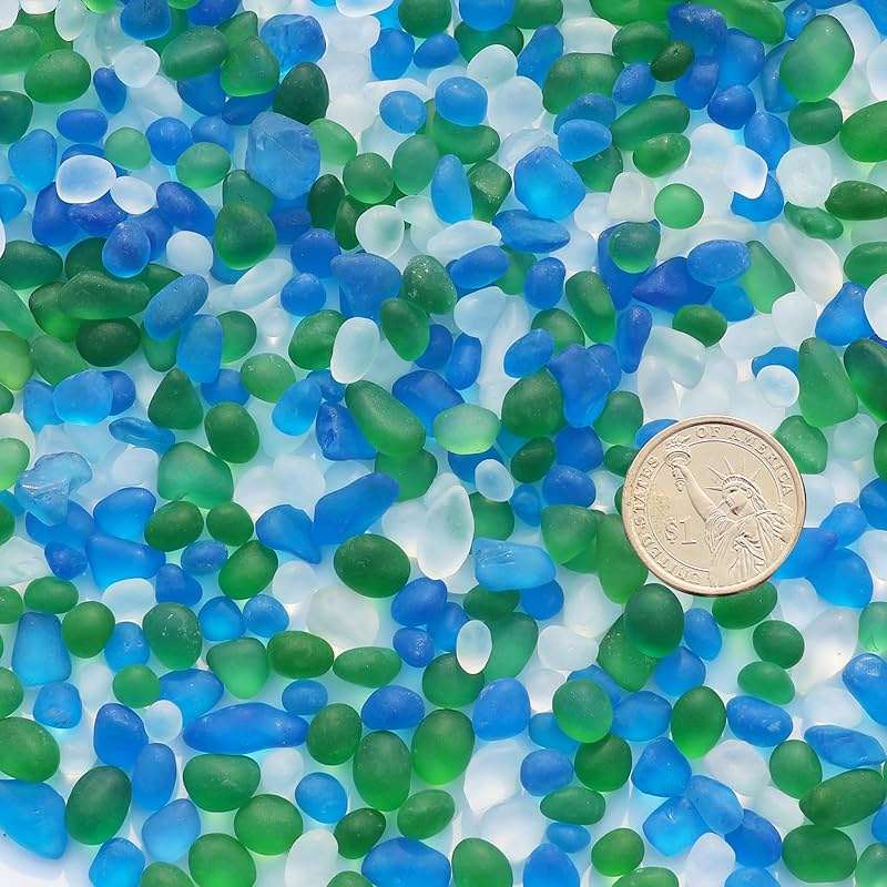 QYGL Sea Glass Stones - 2.9LB/46.4oz Green Mixed Frosted Glass Pebbles Gemstones - Perfect for Aquarium Rocks, Fish Tank Gravel, Vase Fillers, Seaglass DIY Crafts, and Home Decor - Image 4