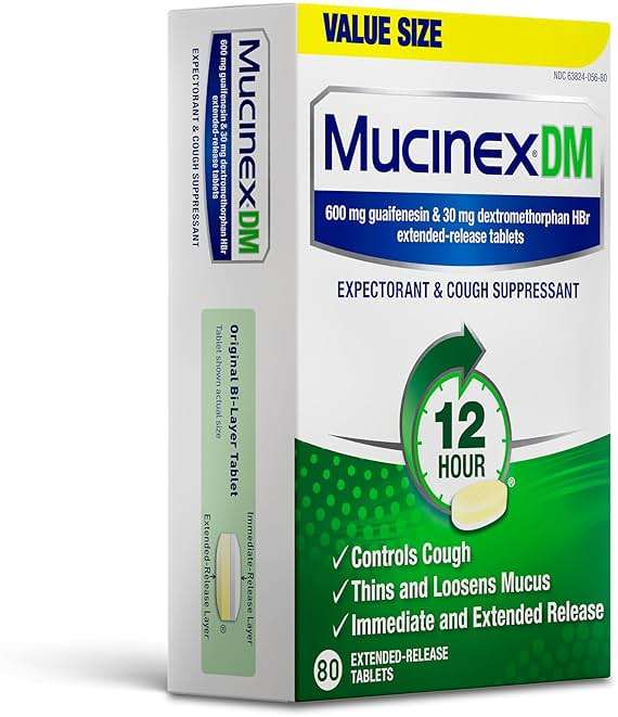 Mucinex DM 12Hr Chest Congestion & Cough Medicine for Adults, Cold and Cough Medicine for Excess Mucus Relief, 600 mg Guaifenesin & 30 mg Dextromethorphan HBr, 80 Bi-Layer Tablets - Image 12